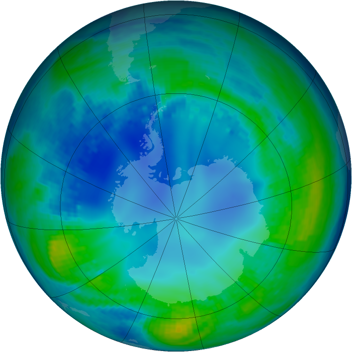 Antarctic ozone map for 12 May 2002